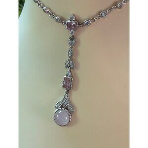 Sterling Silver TESTED Pink Moonstone Vintage  Lobster Clasp Closure